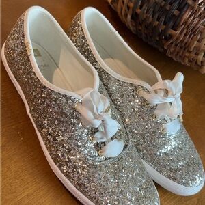 Kate Spade Glittering Silver Sneakers